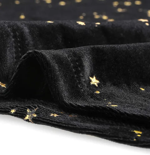 Miniatura 6 de Allegra K Mini vestido de terciopelo vintage con cuello cuadrado y estrellas de Navidad para mujer