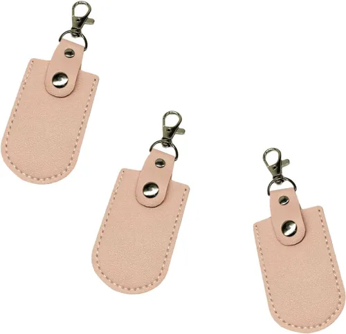 Miniatura 13 de Funda protectora de piel sintética para unidad flash USB, 3 unidades, se puede utilizar para yubikey o una funda yubikey. Rojo Profundo