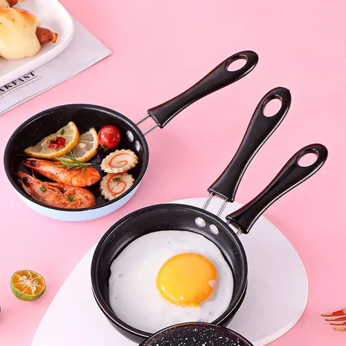 Miniatura 6 de YOUTHINK Sartén antiadherente, mini sartén de acero inoxidable para evitar el palo, olla de inducción redonda para desayuno, sartén pequeña