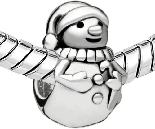 Miniatura 2 de CharmSStory Muñecos de nieve chapados en plata abalorios para pulseras, Metal Plata