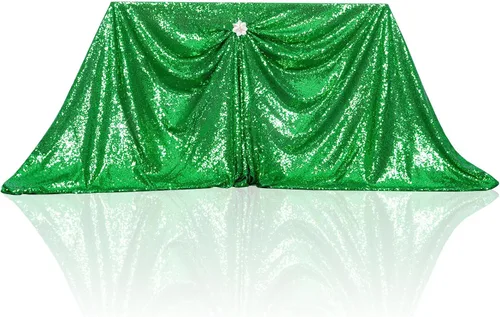 Miniatura 167 de PartyDelight Mantel de lentejuelas redondo de 50 pulgadas, color dorado claro, adorno de mesa para decoración de bodas, fiestas, cumpleaños