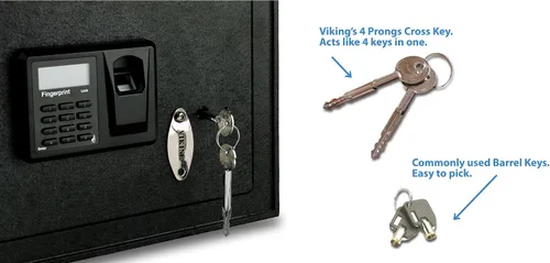 Miniatura 7 de Viking Security Safe VS-20BLX Caja de seguridad biométrica pequeña, caja de seguridad de huella digital