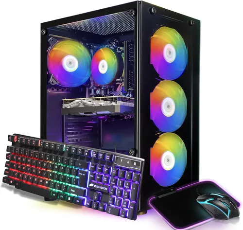Miniatura 11 de STGAubron Computadora de escritorio para videojuegos, Intel Core i5 hasta 3.6G, Radeon RX 560 4G, 16G RAM, 512G SSD, WiFi 6, BT 5.0, ventilador RGB
