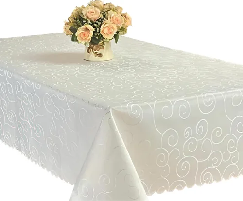Miniatura 15 de Mantel EcoSol Designs de microfibra, con estampado de damascos, resistente a las arrugas y las manchas