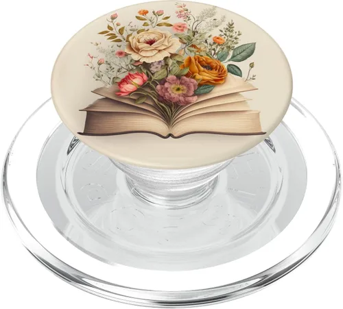 Miniatura 8 de Librarian Flowery Book Lover Bookish Floral Aesthetic PopSockets intercambiables PopGrip