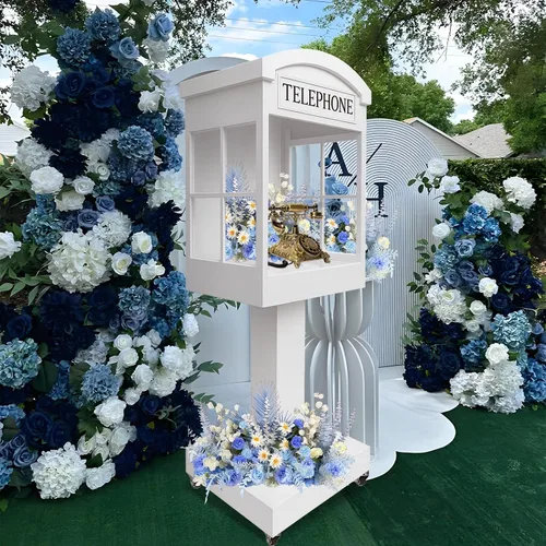 Miniatura 5 de Telephone Booth Audio Guest Book White Phone Booth Stand Wedding Telephone Booth Box Perfect for Video Message Recording Wedding Party Ceremony
