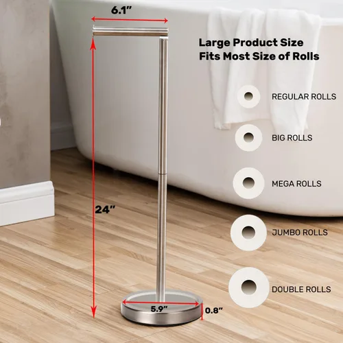 Miniatura 6 de Soporte de papel higiénico para baño Soporte de almacenamiento de papel higiénico para 4 rollos con base pesada, soporte de rollo de papel higiénico