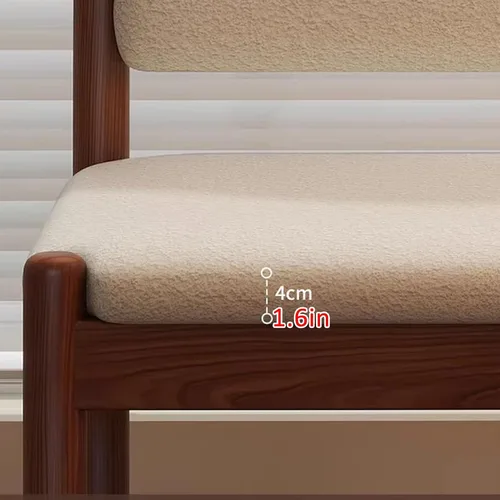 Miniatura 4 de JKGHK Sillas de comedor de madera, sillas de cocina para el hogar, silla auxiliar de cocina tapizada de tela, respaldo curvado retro, silla de sala