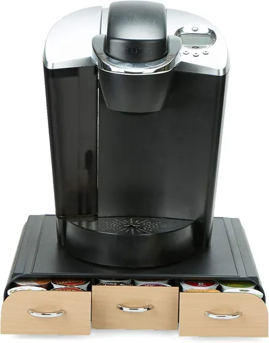 Miniatura 7 de Mind Reader Organizador 'Anchor' de triple cajón para cápsulas Dolce Gusto, CBTL, soporte para cápsulas de café de una sola porción Marrón