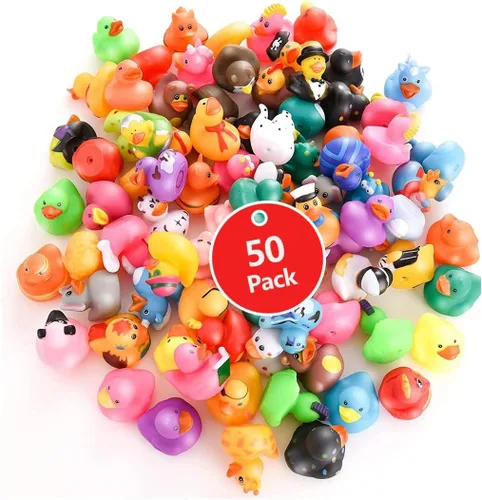 Miniatura 9 de Patos de goma para Jeep Ducking, 50 patos de goma surtidos para juegos de patitos, ducking de Jeeps, cruceros y baño, juego en la piscina, pequeño