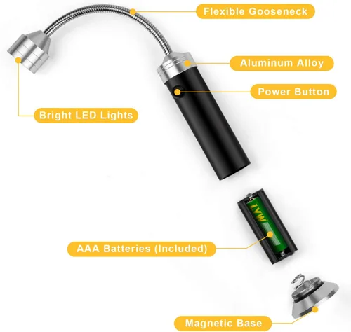 Miniatura 6 de KOSIN - Luces LED para parrilla de asador con base magnética, muy brillantes, cuello de ganso flexible de 360 grados, regalos para hombres, papá