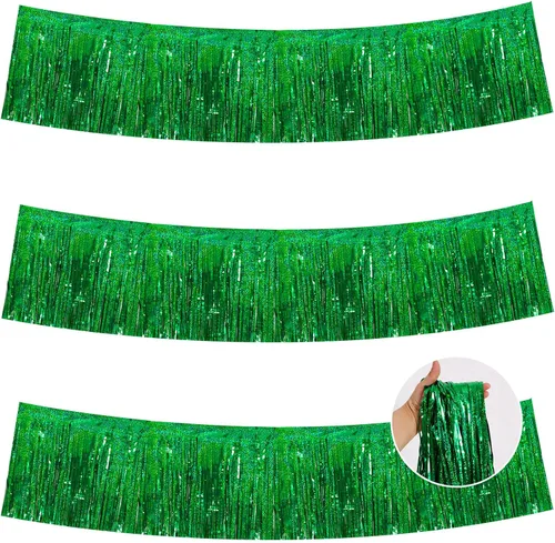 Miniatura 30 de BEISHIDA 3 Paquetes de Guirnalda de Flecos de Lámina Metálica Arcoíris Oscuro para Colgar en la Pared, Banderas de Oropiel para Halloween, Flotas