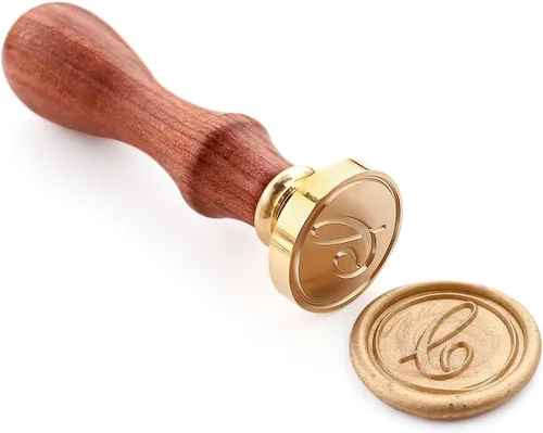 Miniatura 12 de VOOSEYHOME - Sello de cera, letra inicial escrita a mano con mango de palisandro, decoración en invitaciones, sobres de correo, tarjetas, libros