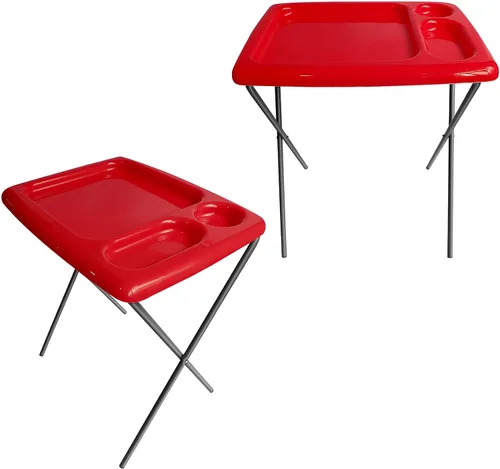 Miniatura 9 de Bandeja/mesa plegable de TV (juego de 2), color negro, 17 x 22 x 26 pulgadas, bandejas portátiles para interiores y exteriores con espacio