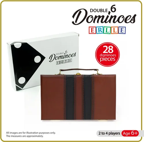 Miniatura 8 de ERLLE - Juego de dominó doble de primera calidad, juego de dominó jumbo con funda de cuero, juego de dominó clásico para adultos y niños, apto