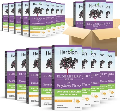 Miniatura 8 de HERBION Naturals Jarabe de saúco – Sistema inmunológico saludable para adultos y niños (1 año +) – Miel endulzado con sabor natural a frambuesa