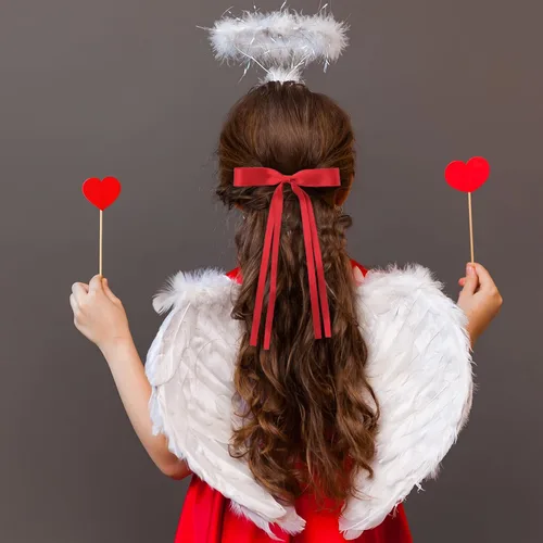 Miniatura 4 de Accesorios para el cabello, pinzas de pasador de borla de color negro, rojo, blanco, azul marino, lazos franceses de cola larga para mujeres