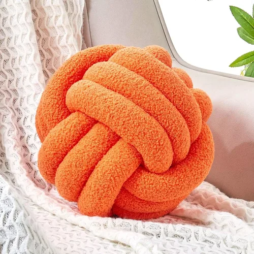 Miniatura 21 de Uvvyui Bola de Almohada con Nudo, Almohadas Decorativas Suaves para el Hogar, Almohada Redonda de Tiro, Almohada de Felpa Anudada Hecha a Mano