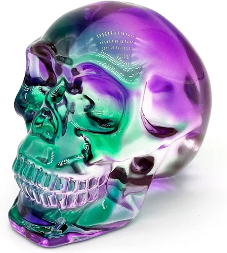 Miniatura 17 de Estatuas de cabeza de calavera de cristal, figuras de calavera K9, piedras preciosas de calavera de cristal, decoración de Halloween, regalos