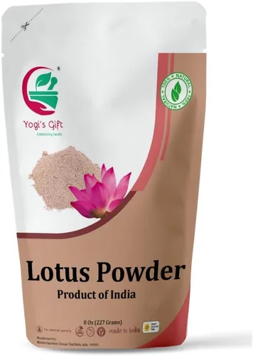 Yogi's Gift | Polvo de flor de loto | Nelumbo Nucifera | 8 oz (227 gramos) | 100% puro y natural pétalos de loto en polvo para cabello y piel |
