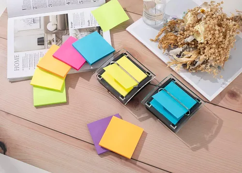 Miniatura 4 de Paquete de 12 notas adhesivas emergentes de 3 x 3 pulgadas, bloc de notas superadhesivas de colores brillantes, 6 colores, adhesivo fuerte