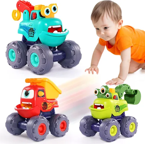 Miniatura 10 de OCATO Juguetes de Carro para Regalos de Niño de 1 Año, Camiones Monstruo de Juguete con Retroceso para Niños Pequeños de 1-3, Regalo de Cumpleaños