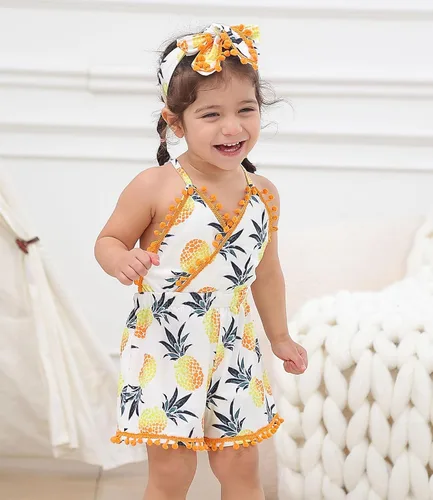 Miniatura 12 de UNICOMIDEA 6M-3T Traje sin espalda para bebé niña traje mameluco con diadema