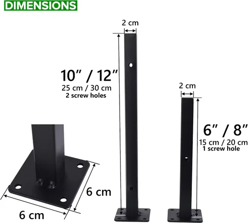 Miniatura 2 de 6 Piezas Soportes de Estante Negros de 6 Pulgadas Resistentes para Estante Pared de Metal Soportes de Estantería Flotante Soportes de Estante