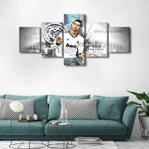 Miniatura 2 de TUMOVO Lienzo decorativo para pared, cuadro de Cristiano Ronaldo, cuadros de club de fútbol, impresiones en lienzo, póster de arte de pared, arte