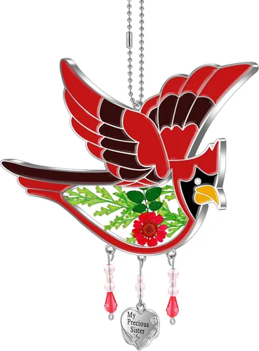 Miniatura 12 de KY&BOSAM Blue Bird - Campanillas de viento de cristal con dijes de metal, prismas de arco iris coloridos para decoración de jardín para mamá/abuela