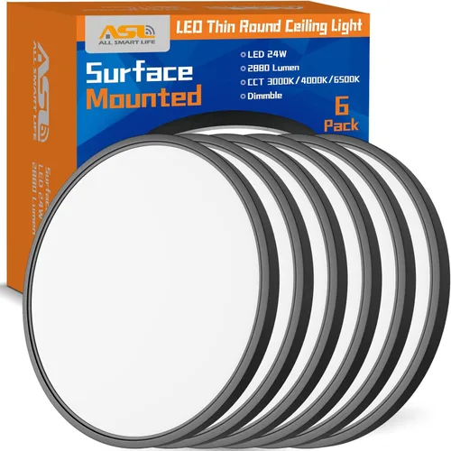 Miniatura 14 de Allsmartlife - Juego de 2 lámparas de techo empotradas, lámpara de techo LED redonda regulable CCT 3000K/4000K/6500K, lámparas de 24W de 12 pulgadas