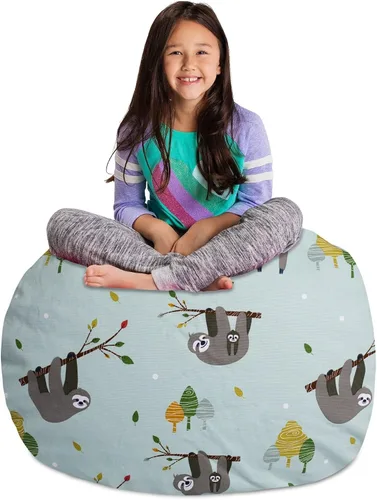 Miniatura 45 de Posh Stuffable Kids Funda de Silla Puf Rellenable para Almacenamiento de Animales de Peluche - Organizador de Juguetes Infantiles, Mediano 27
