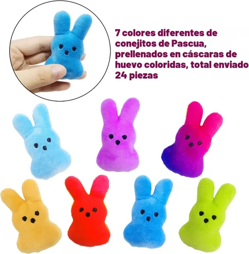 Miniatura 3 de 24 piezas de huevos de Pascua prellenados con conejito de peluche, juguetes de animales para decoración de llavero, juguete de peluche ideal