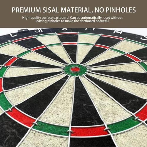Miniatura 5 de Juego de tablero de dardos Pennpliy con cerdas, tablero de dardos profesional de 45,7 cm con 6 dardos de 18 g para exterior, tablero de dardos