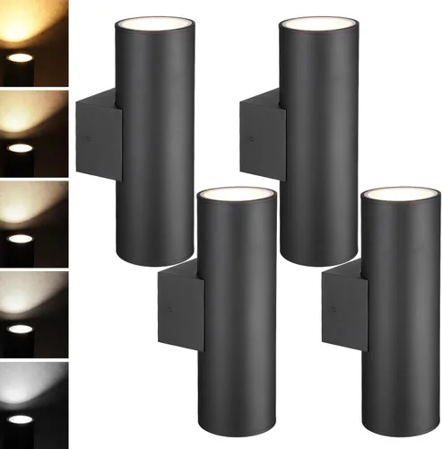 Miniatura 10 de LEONLITE Lámpara de pared LED cilíndrica de 12 pulgadas, 5CCT, para exteriores, 120-277 V, regulable, de aluminio, impermeable, de alta gama, lista