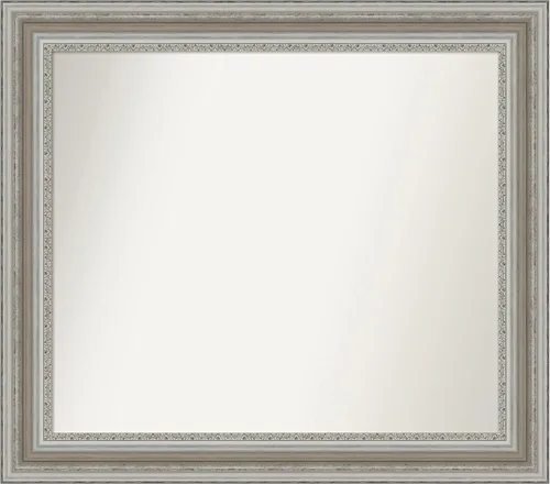 Miniatura 52 de Amanti Art Espejo de baño plateado para sobre el fregadero, 26 x 26 pulgadas, espejo cuadrado de plata antigua, marco de madera tradicional mediano