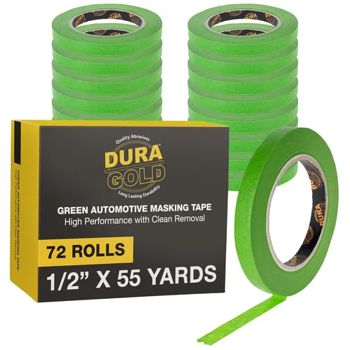 Miniatura 9 de Dura-Gold Cinta adhesiva verde automotriz de 1 pulgada (0.945 in x 55 yardas), 3 rollos – Premium alto rendimiento, resistente al calor – Pintura