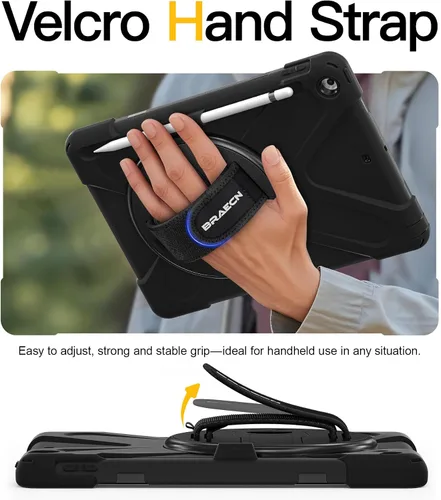 Miniatura 9 de BRAECN Funda para iPad 6ª/5ª Generación, Funda iPad 9.7 2018/2017 - Resistente a Prueba de Golpes con Soporte para Lápices, Correa de Hombro
