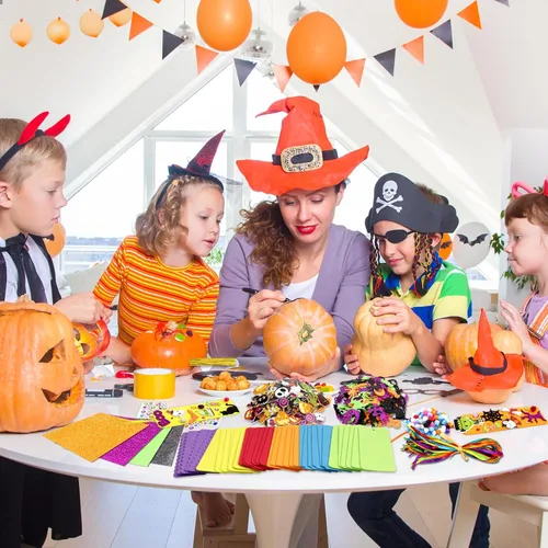 Miniatura 6 de 36 juegos de manualidades de Halloween para niños de 3 a 5 años de espuma de bricolaje de Halloween, kit de manualidades de fiesta de Halloween