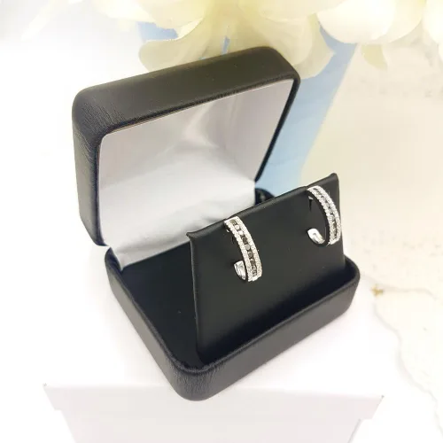 Miniatura 3 de Dazzlingrock Collection Pendientes de aro para mujer, plata de ley