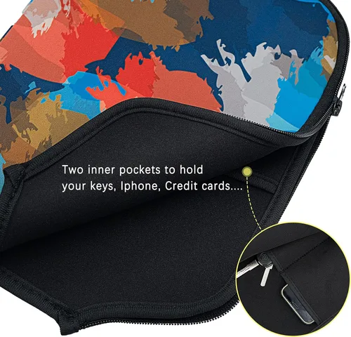 Miniatura 2 de WK IEASON Funda de neopreno para paletas de pickleball con bolsillos interiores y correa de asa, funda para raqueta y organizador de bolas Impresión