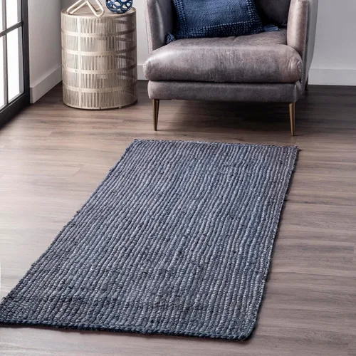 Miniatura 20 de nuLOOM 8x10 Rigo Alfombra de yute tejida a mano, color blanco hueso, diseño rústico de granja, fibra natural, para dormitorio, sala de estar