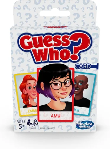 Hasbro Gaming ¿Quién es Quién? Juego de cartas para niños, juego de adivinanzas para 2 jugadores, actividades divertidas de verano, elementos