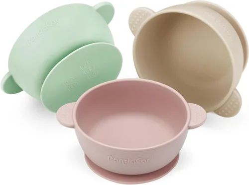 Miniatura 9 de PandaEar Paquete de 3 Tazones para Bebé con Succión Se Mantienen en su Lugar Tazón de Comida de Silicona para Bebés Niños Pequeños Infantes Grado