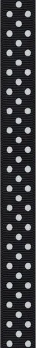 Miniatura 3 de Offray 467992 - Cinta de grogrén de 5/8 pulgadas de ancho, lunares blancos y negros, 3 yardas