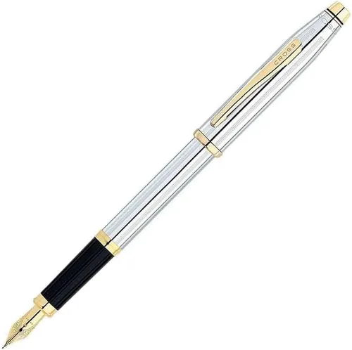 Miniatura 77 de Cross Century II - Bolígrafo de punta Selectip, lacado negro con detalles chapados en oro de 23 quilates