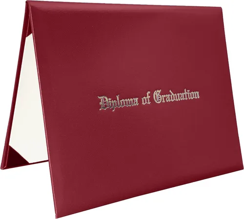 Miniatura 35 de Funda para diploma 8.5”x11” impresa “Diploma de Graduación” en cuero sintético acolchada y rica en color de TngHui, negra