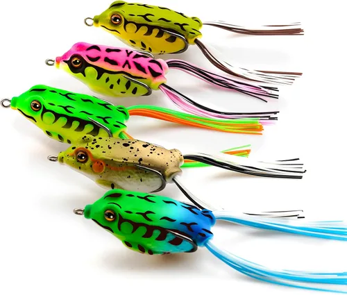 Rikiamru Señuelos de pesca de rana suave cebo para lucio, cabeza de serpiente, trucha, agua salada, Swimbait