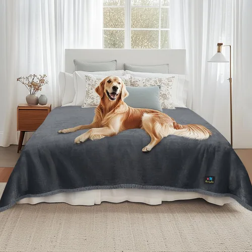 Miniatura 18 de Luciphia - Manta impermeable para mascotas, manta líquida a prueba de orina para perros para sofá, cama, funda protectora reversible de forro polar