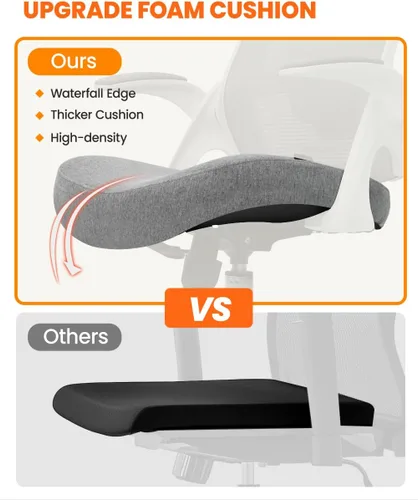 Miniatura 5 de NEO CHAIR Silla de oficina con respaldo alto, silla de malla, cómodo asiento de computadora para juegos con reposacabezas ergonómico ajustable, 2.